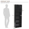 AOXUN 2-Piece Bookcase, Floor Standing 6 Tiers Tall Bookcase and Bookshelf, Display Storage Rack, for Home Offices, Living Rooms, Black - 3 of 4