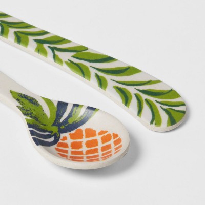 2pc Melamine and Bamboo Pineapple Spoon and Spreader Set - Opalhouse™