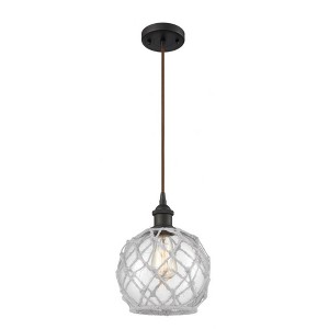 Farmhouse Rope - 1 Light Cord Hung Mini Pendant In Industrial Style-10 Inches Tall and 8 Inches Wide - 1 of 1