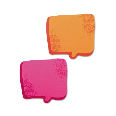 Redi-Tag Thought Bubble Notes 2 3/4 x 2 3/4 Neon Orange/Magenta 75-Sheet Pads 2/Set 22100