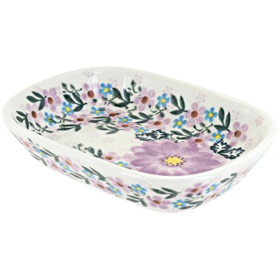 Blue Rose Polish Pottery Lilac Garden Olive Dish