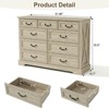 9 Drawer Farmhouse Dresser, Rustic Chest of Drawers with Ample Storage, Solid Wood Look & Metal Handles, Bedroom Clothes Organizer - 2 of 4