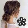 Unique Bargains Frosted Flower Hair Clips Black 1 Pc - 2 of 4