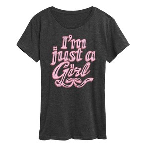 Women's - Instant Message - Im Just A Girl Short Sleeve Graphic T-Shirt - 1 of 4