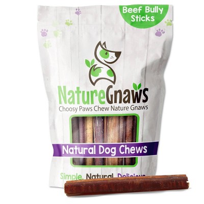 Nature Gnaws Large Bully Sticks 5-6" Beef Dog Treats- 10ct