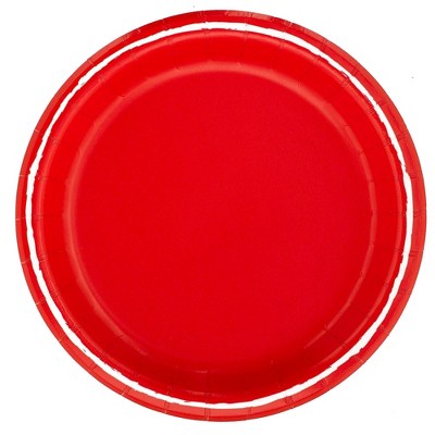 8.5" 20ct Solid Dinner Paper Plates Red - Spritz™