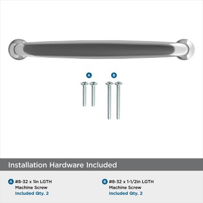 Polished Chrome Traditional Cabinet Bar Pull with Mounting Hardware