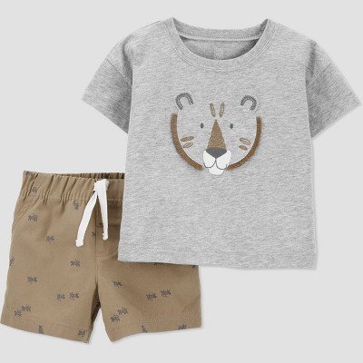 Carter's Just One You® Baby Boys' Tiger Top & Bottom Set - Gray 12M