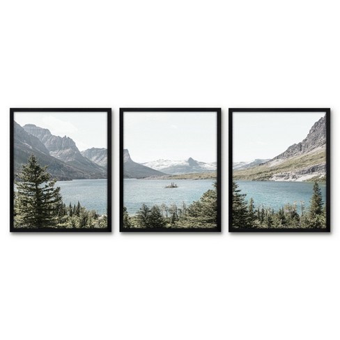 Americanflat 3 Piece 8x10 Unmatted Framed Print Set - Montana Mountain  Landscape by Artvir