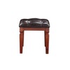 Royal Hampton 60 Inch Vanity Desk Set, Upholstered Stool, Trifold Mirror, Brown - 2 of 4