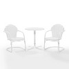 Tulip 3pc Outdoor Bistro Set with Table & 2 Chairs - White - Crosley - 2 of 4