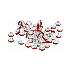 Unique Bargains Rhinestone Small Round Bulk Glass Spacer Beads for Jewelry Making 100 Pcs - 1 of 4