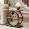 Tribesigns 3-Tier Narrow End Table, Wood Side Table with Black Metal Frames, Industrial Slim Nightstand and Bedside Table - 4 of 4