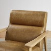 Art Leon Modern Leather and Oak Accent Chair - 4 of 4