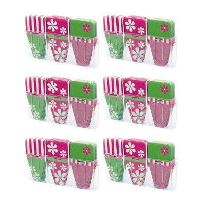 6pk 24 per Pack Daisy Clip-Tabs Pink/Green - Clip-rite
