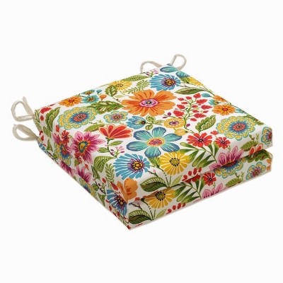 Gregoire Prima Outdoor Squared Corners Chair Pad Set Blue - Pillow Perfect