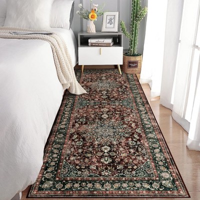 Area Rug Living Room, Vintage Washable Non-Slip Rugs, Carpet for Bedroom, Kitchen, Hallway, Dining Room