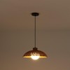 Rennnsan Velquor 15" W 1 - Light Woven Ratten Milk Glass Bohemian Dimmable Pendant in Brown - 2 of 4