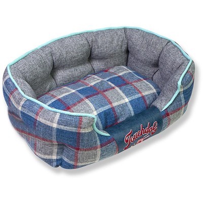 Touchdog Archi-Checked Designer Plaid Oval Dog Bed