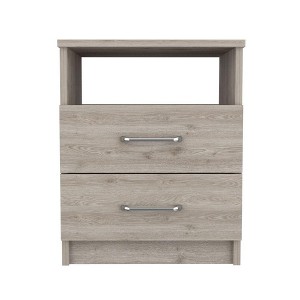 NicBex Nightstand with 2 Drawers and Metal Handles Contemporary Bedside Table with Open Shelf for Bedroom,Living Room - 1 of 4