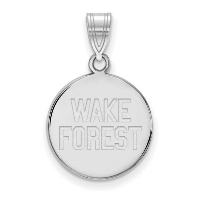 Black Bow Jewelry 14k White Gold Wake Forest Demon Deacons NCAA Medium Pendant