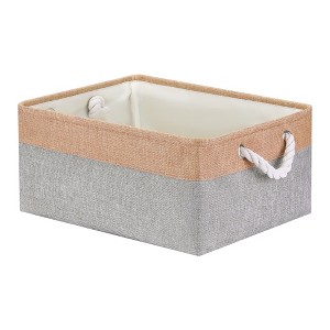 Unique Bargains Fabric Collapsible Storage Organizer Basket with Handles - 1 of 4