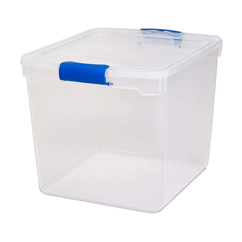 Homz Secure Latch Large Clear Stackable Storage Container Bin, 31 Quart, 4 Count, 3 of 7