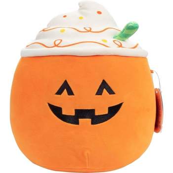 Squishmallows 10" Jack O' Lantern Latte - Officially Licensed Kellytoy Halloween Plush - Collectible Soft & Squishy Stuffed Animal Toy - Gift for Kids