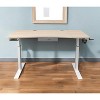 HomeRoots Adjustable Height Oak and White Metal And Wood Hi Low Sit Or Stand Desk - 2 of 4