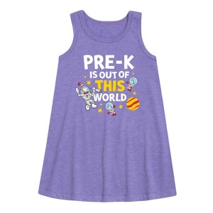 - Dr. Seuss - Pre-K Out Of This World Cat in the Hat Graphic Sleeveless Aline Dress - 1 of 4