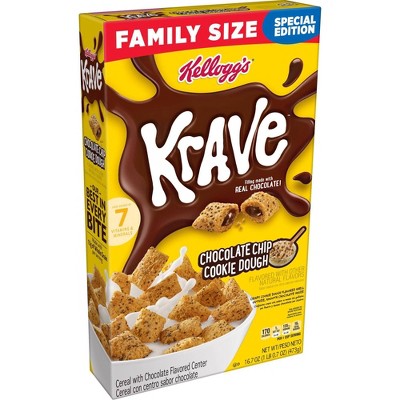 Krave Cookie Dough Family Size Cereal - 16.7oz - Kellogg's
