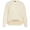 Women's Plus Size Kenia Sweater - cream | CITY CHIC - 4 of 4