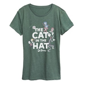 Women's - Dr. Seuss - Cat In Hat Tonal Short Sleeve Graphic T-Shirt - 1 of 4
