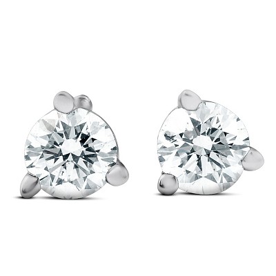 Pompeii3 1/4 cttw Round Diamond Studs 14k White Gold Lab Created