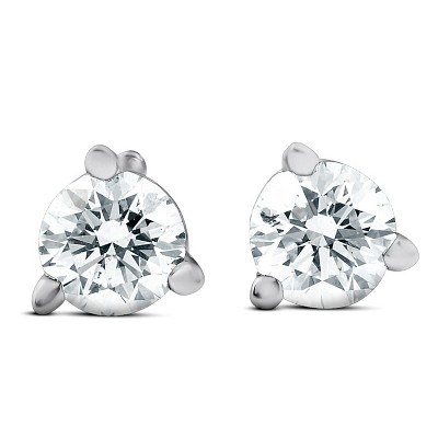 Pompeii3 1/4 cttw Round Diamond Studs 14k White Gold Lab Created