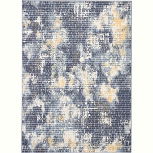 Nourison Urban Decor URD05 Blue/Cream/Yellow Indoor Area Rug - 4' x 6' - 1 of 4