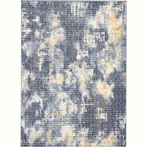 Nourison Urban Decor URD05 Blue/Cream/Yellow Indoor Area Rug - 4' x 6' - image 1 of 4