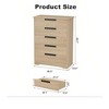 Nasitip Chest with Embedded Handles and 5 Drawer, Wooden Dresser Organizer for Living Room, Nursery, Hallway and Entryway - 2 of 4