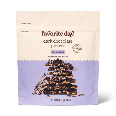 Dark Chocolate Pretzel Bark Crisps - 5oz - Favorite Day™