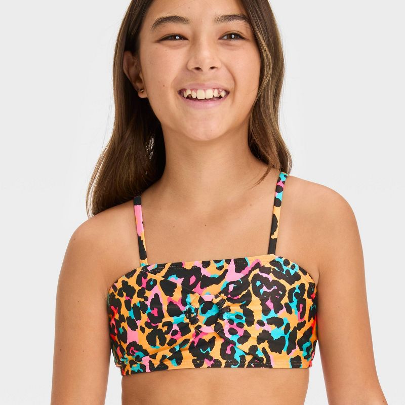Girls&#39; &#39;Wild Summer&#39; Cheetah Printed Bikini Set - art class&#8482;, 3 of 5