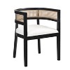 ModernLuxe 2pcs Dining Chairs, Set of 2 Wooden Accent Chairs with Armrest, Rattan Curved Backrest - 4 of 4
