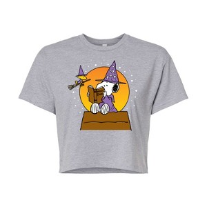 Women's - Peanuts - Sorcerer Snoopy Woodstock Cropped Graphic T-Shirt - 1 of 4