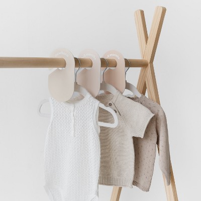 Cream and Neutral Baby Velvet Hangers with Closet Dividers Set