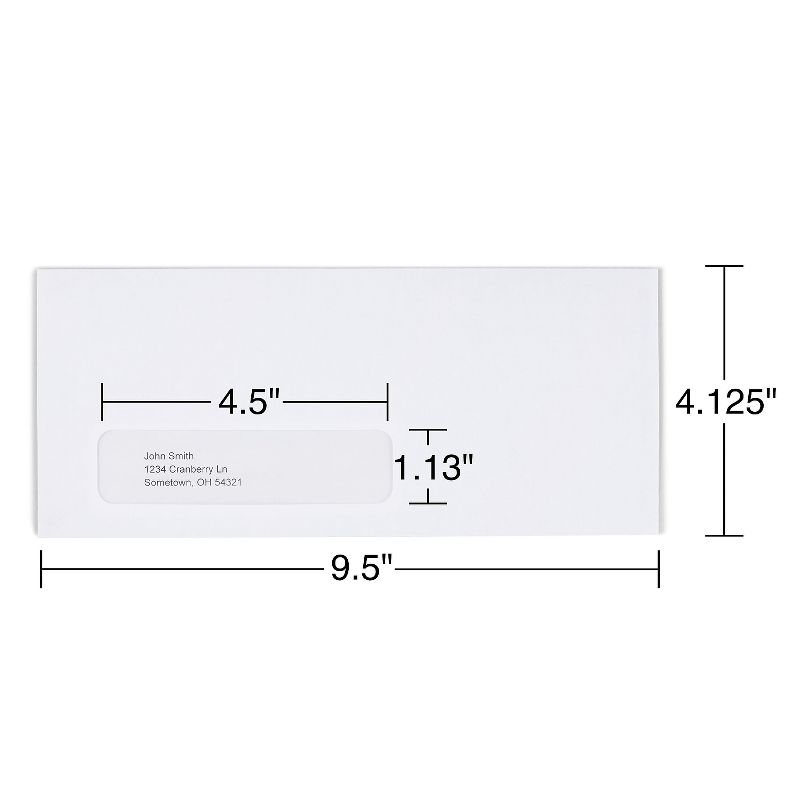 MyOfficeInnovations Self Seal Security Tinted Bus.Envelope 4 1/8" x 9 1/2" White 500/BX 511290, 3 of 5