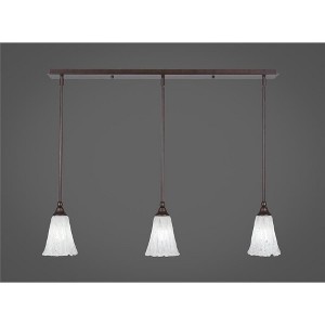 Toltec Lighting Any 3 - Light Chandelier in  Bronze with 5.5" Fluted Italian Ice Shade - 1 of 1