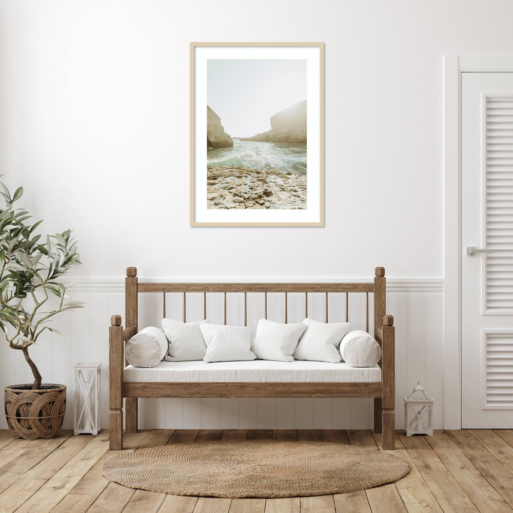 Photos - Other Decoration Amanti Art 30"x41" Rocky Beach by Incado Wood Framed Wall Art Print