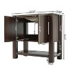 FURNIinspire Bathroom Storage Cabinets Modern Bathroom Vanity With Rectangle Ceramic Sink, Wood Grain Bathroom Organizer, Brown, 18"*35.5"*34.25" - 3 of 4