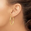 Black Bow Jewelry 3mm x 35mm 14k Yellow Gold Classic Round Hoop Earrings - 3 of 4