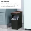 Home Zone Living 2-Pack 2 Gallon Small Trash Can, Slim Rectangular Wastebasket with Wood Grain Cover - 2 of 4