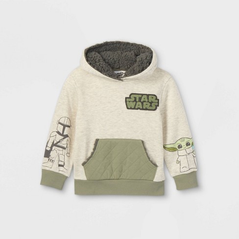 Toddler Boys Baby Yoda Fleece Hoodie Gray Target